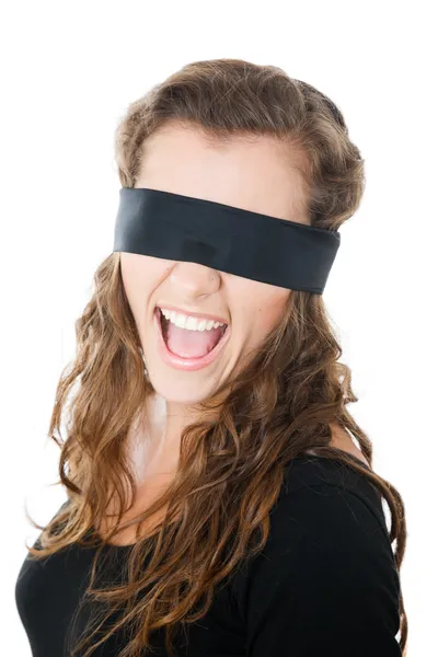 Jonge vrouw met blinddoek — Stockfoto