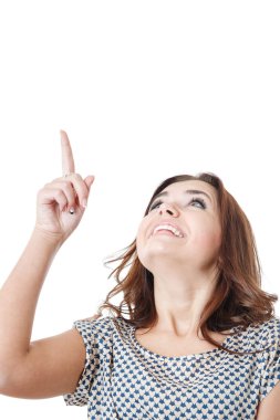 genç erkek ile işaret parmağı yukarıyı