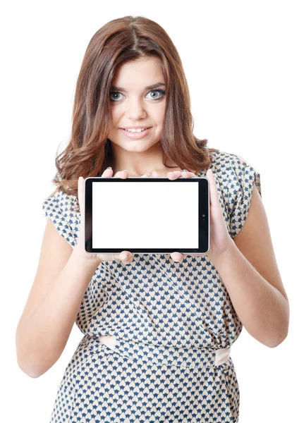 Young female showing tablet pc — Stock Photo, Image