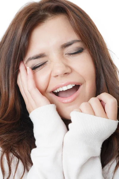 Mooie jonge vrouwelijke yawing — Stockfoto