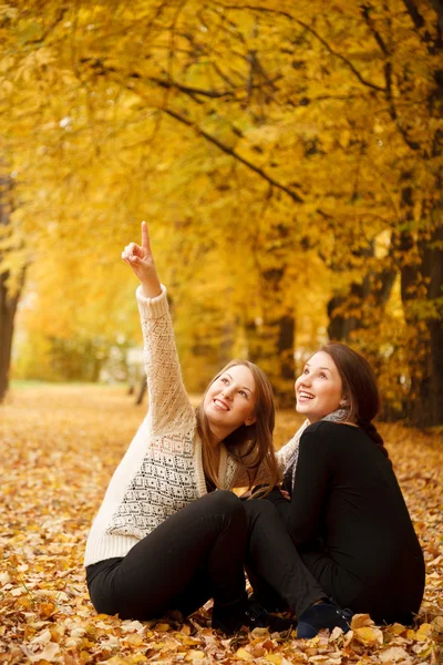 Two young females outdoors Stock Image