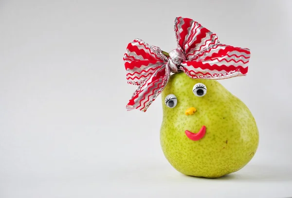 Funny pear with eyes — Stock Photo, Image