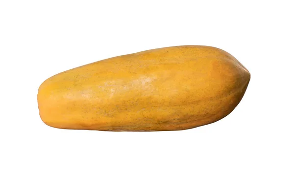 Mogen Papaya Isolerad Vit Bakgrund Med Urklippsbana — Stockfoto