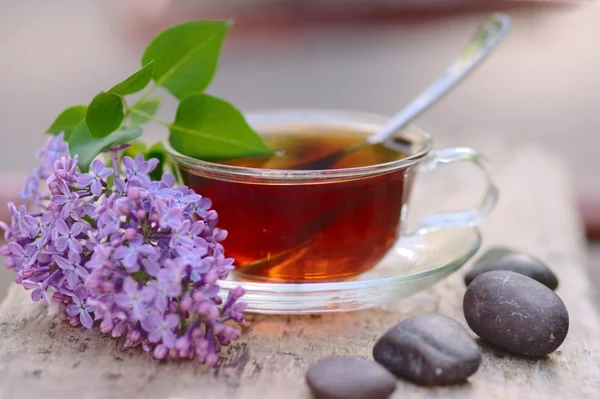 Spa. Tea. Lilac. — Stock Photo, Image