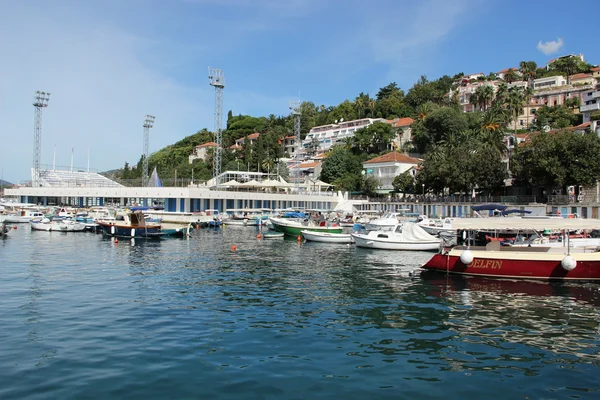 Sea front with tourists boats — Stock Photo, Image
