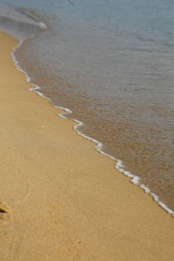 Deniz dalgaları altın kumda