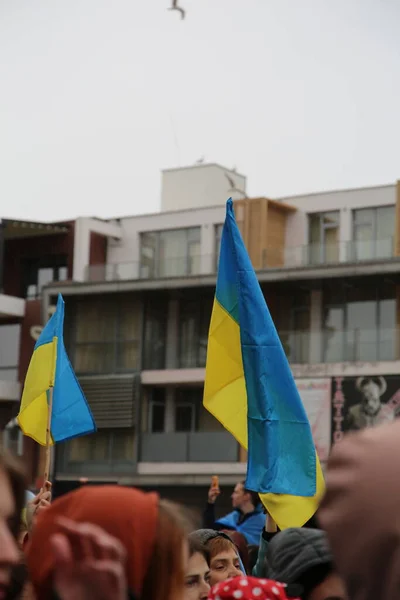 Rally Support Ukraine Ukrainian People War Bulgaria —  Fotos de Stock