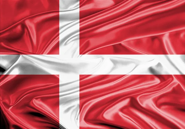 デンマークの旗のサテン — ストック写真