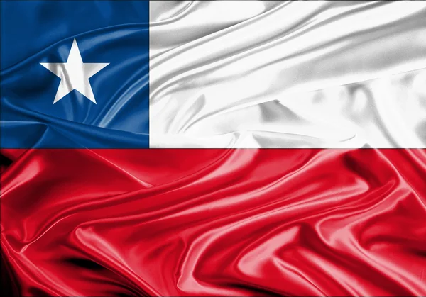 Chile Flag Satin — Stock Photo, Image