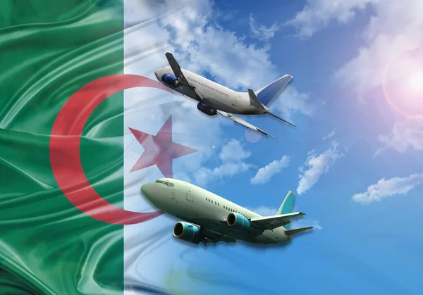 Algerien Flug und Flagge — Stockfoto