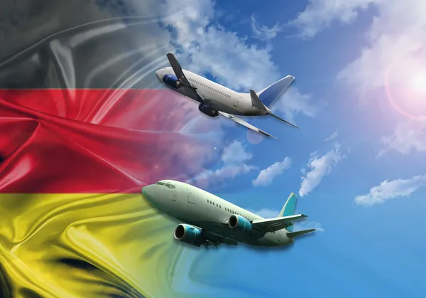 German flight and flag — Stock Photo, Image