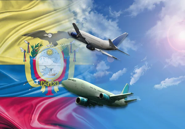 Flag of Ecuador and travel — Stock Photo, Image