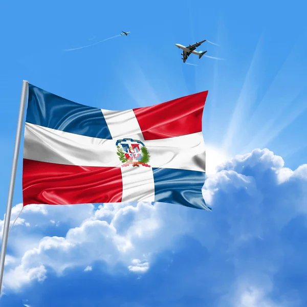 Dominikanische Republik Flagge Feiertag lizenzfreie Stockfotos