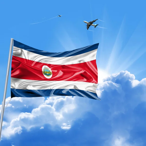 Costa Rica Flagge Urlaub Stockbild
