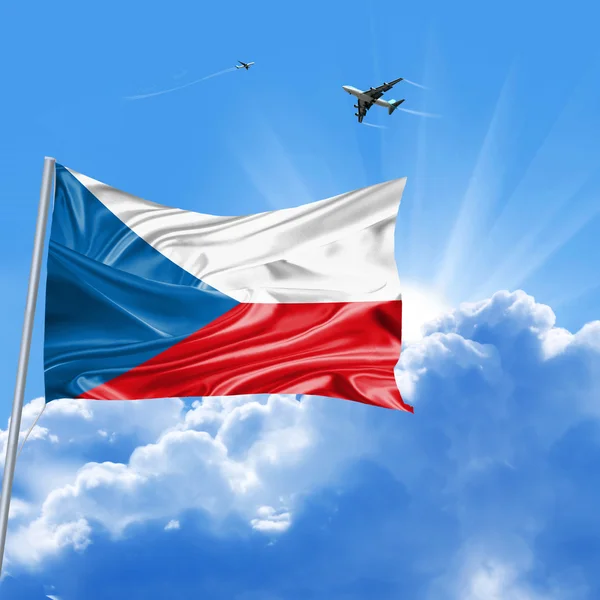 Tschechische Flagge lizenzfreie Stockbilder