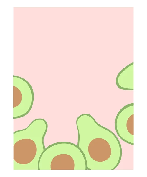 Banner Con Aguacate Dibujado Mano Ilustración Vectorial Estilo Plano — Archivo Imágenes Vectoriales