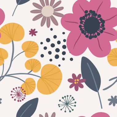 Yapraklı kusursuz vektör deseni. Parlak botanik arkaplan.