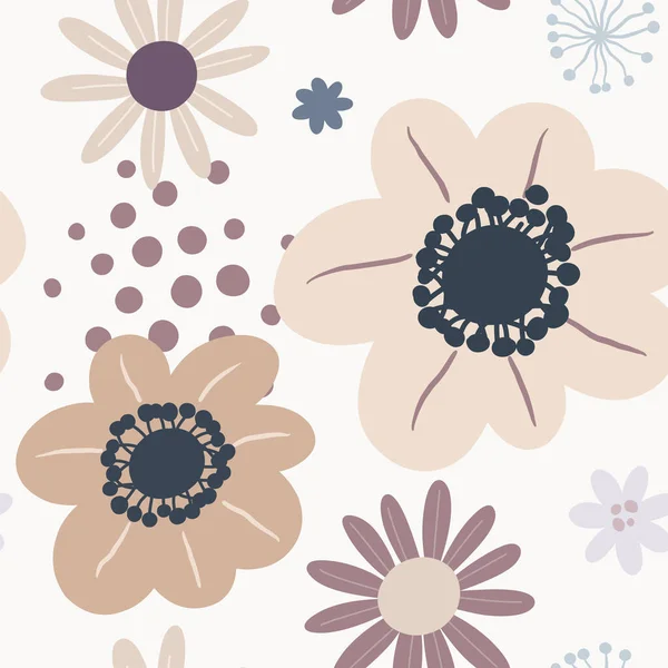 Padrão Floral Vector Sem Costura Com Folhas Fundo Botânico Brilhante — Vetor de Stock