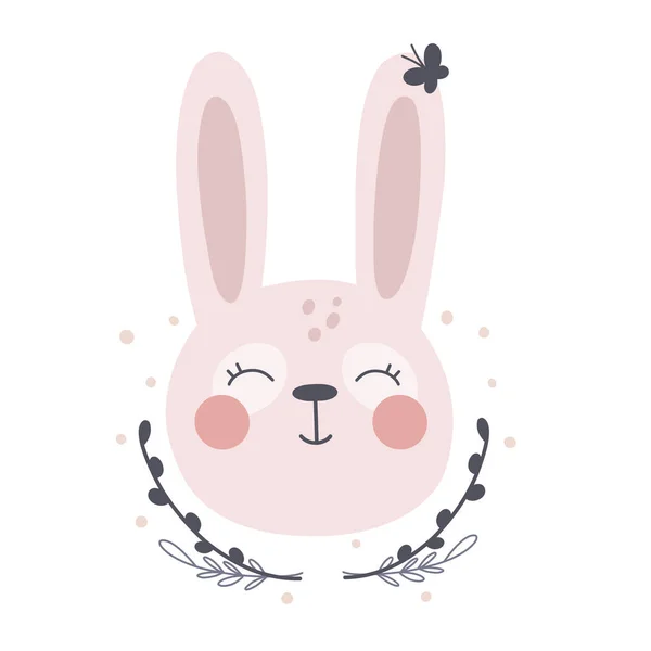 Cute Bunny Childish Hand Drawn Illustration Vector Character Cute Animals Векторная Графика