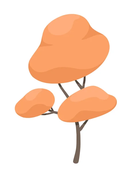 Осеннее Лиственное Дерево Оранжевой Короной Векторная Иллюстрация Белом Фоне Стиль — стоковый вектор