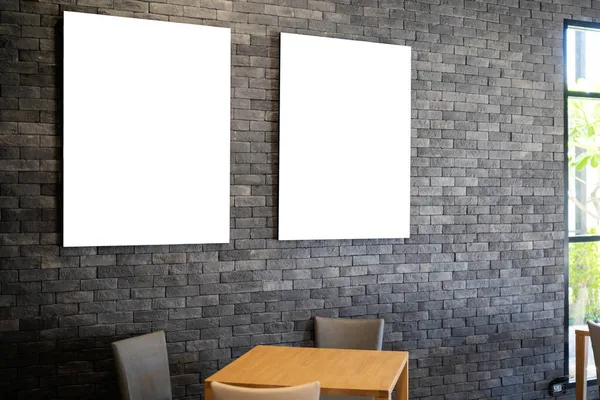 Interiér Retro Restaurace Prázdné Plátno Zdi Vykreslování — Stock fotografie