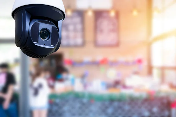 Television Med Sluten Krets Övervakningskamera Eller Övervakningssystem Ett Kafé — Stockfoto