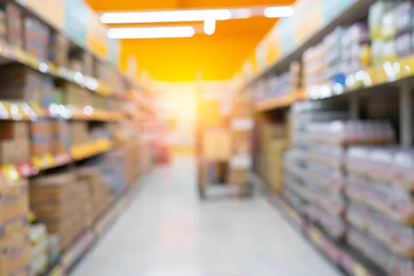 Abstrakte Supermarkt Lebensmittelgeschäft Verschwommen Defokussiert Hintergrund Mit Bokeh Licht — Stockfoto