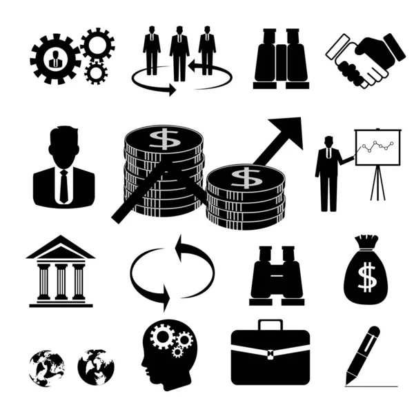 Иконы Бизнеса Предпринимательства Черный Шрифт — стоковое фото