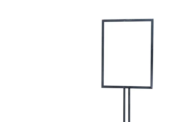 Mockup Weißes Poster Mit Schwarzem Rahmen Ständer Hintergrund Für Show — Stockfoto