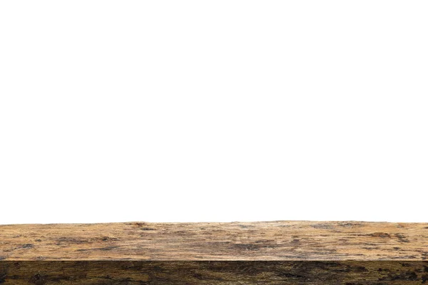 Trähyllor Isolerade Vitt Rustik Grov Träplanka Med Naturfärg Sprickor Och — Stockfoto