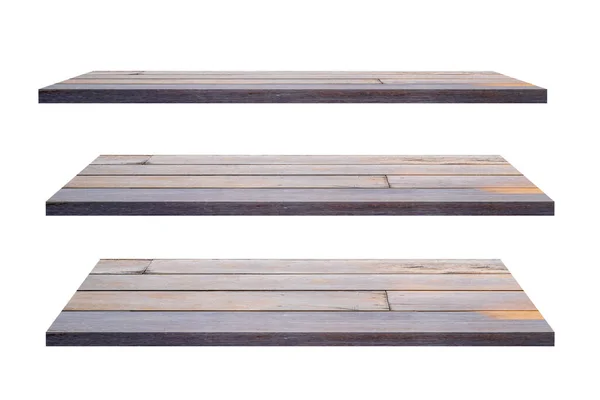 Holzregale Auf Weißem Hintergrund Isoliert Schönes Muster Holzstruktur Platzieren Sie — Stockfoto