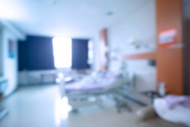 Oda hastanesinde soyut bulanık televizyon ve arka plan için klinik içi.