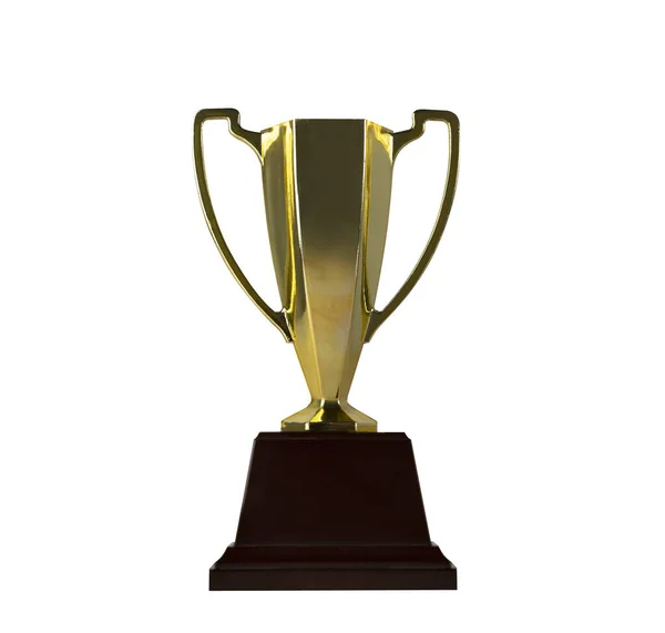 Brass Steel Trophy Dual Handle Neo Classic Isolated White Trophy — Stockfoto