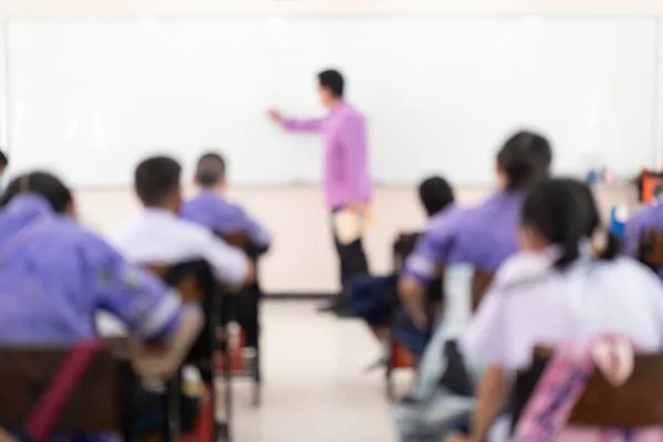 Niños Desenfocados Maestro Aula Para Uso Fondo —  Fotos de Stock