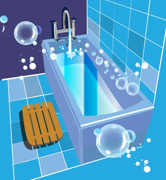 Bathtube_blue — Stock vektor