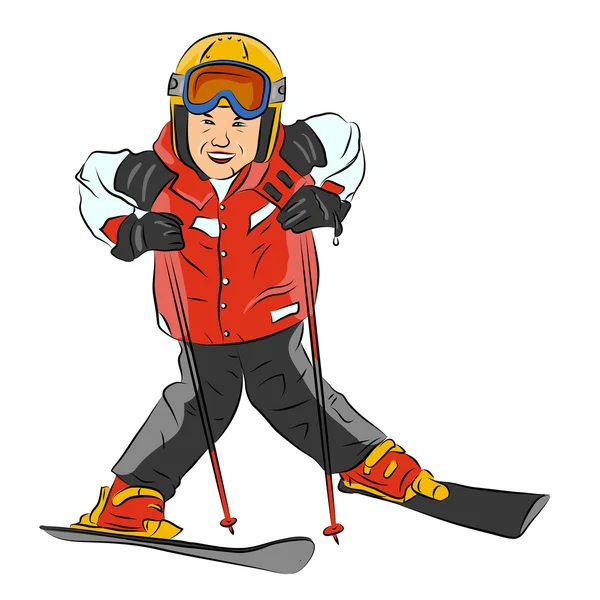 Skier _ boy _ color _ one —  Vetores de Stock