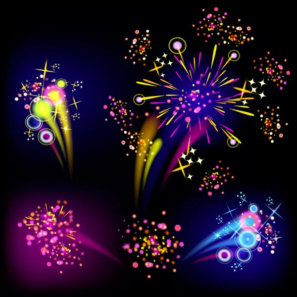 Fuegos artificiales — Vector de stock