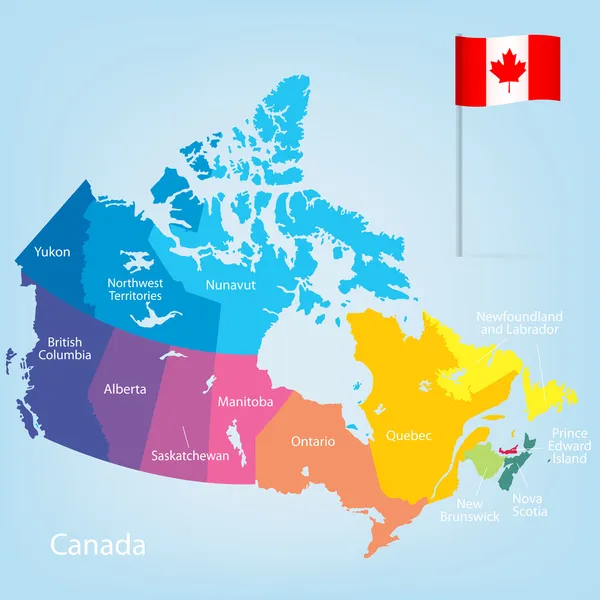 Canadá _ Mapa — Vetor de Stock