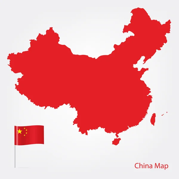 China Mapa — Vector de stock