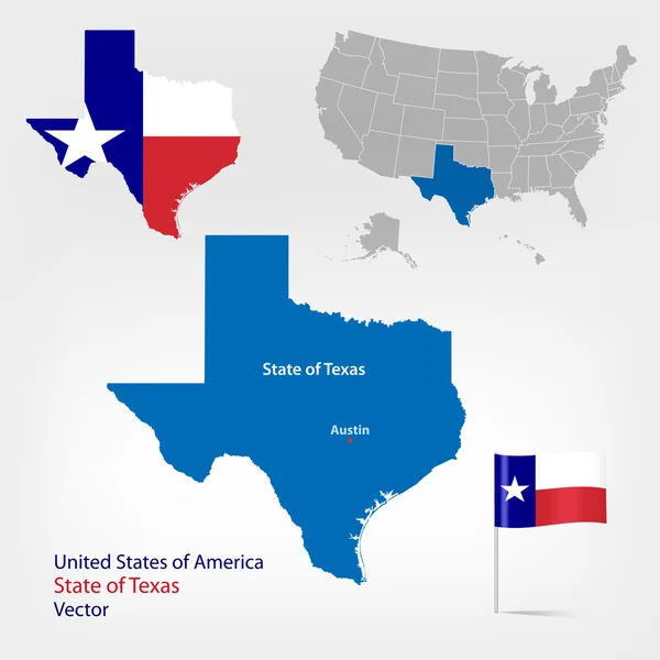 Kaart Texas — Stockvector