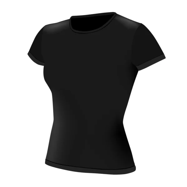 T-shirt vrouwen zwart — Stockvector