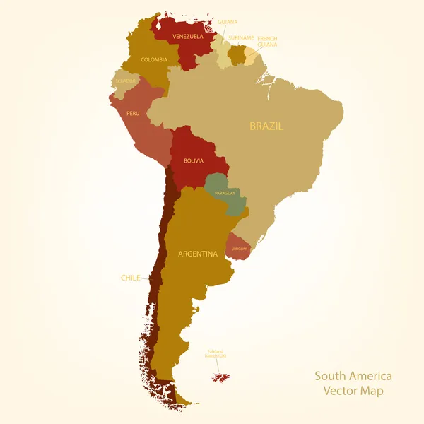 Jižní Amerika béžová — Stockový vektor