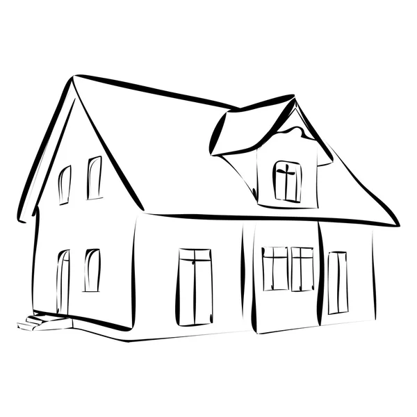 Sketch of the house — Stock Vector