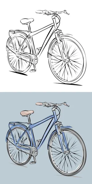 Fahrrad einfache grafische Skizze — Stockvektor