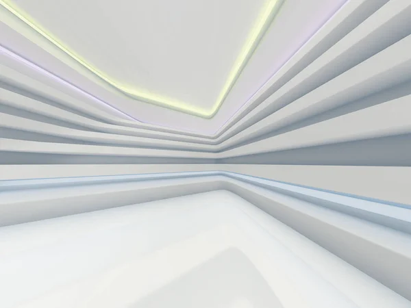 Abstrakte moderne leere Architektur Hintergrund. 3D-Illustration — Stockfoto