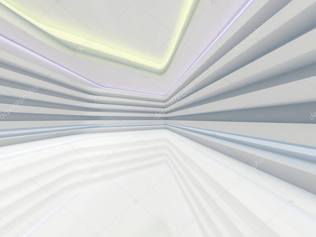 Abstract modern architecture empty open space background. 3D