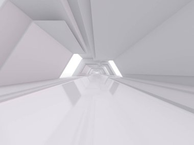 Soyut modern boş mimari arka plan. 3B illüstrasyon