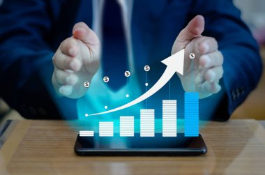 Grafiği finansal büyüme global iletişim ikili akıllı telefonlar ve dünya Internet iş adamları basın Internet hisse senedi grafiği Researching process.business takım çalışma başlangıç modern ofis dizüstü küresel strateji iletişim kurmak için telefon VI