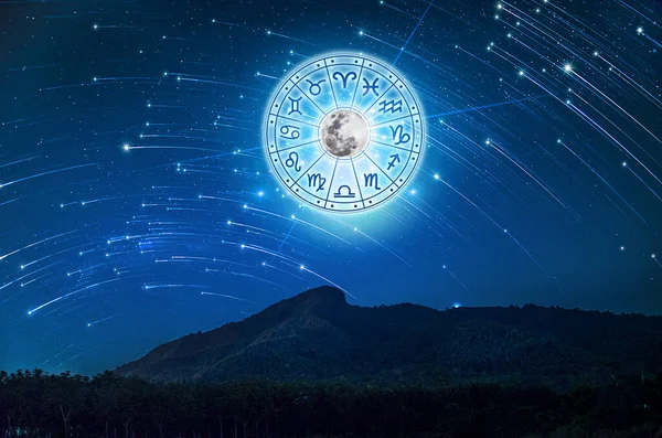 Signos Del Zodíaco Dentro Del Círculo Del Horóscopo Astrología Cielo —  Fotos de Stock