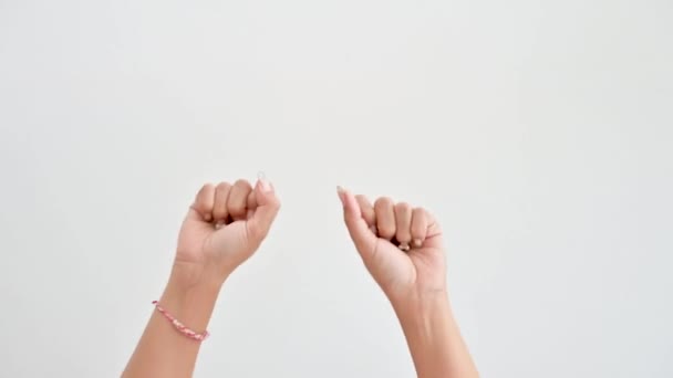 Love You Sign Language White Background — Stock Video